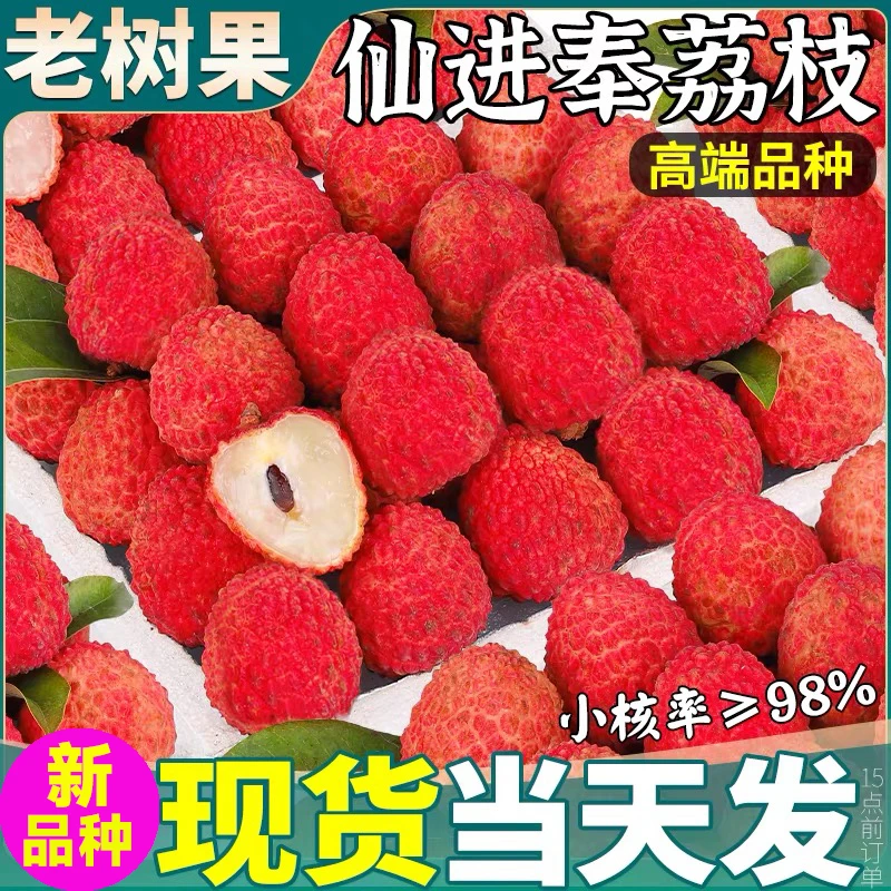 京东快递空运当季新鲜广西仙进奉现摘荔枝清甜干爽大果现摘现发