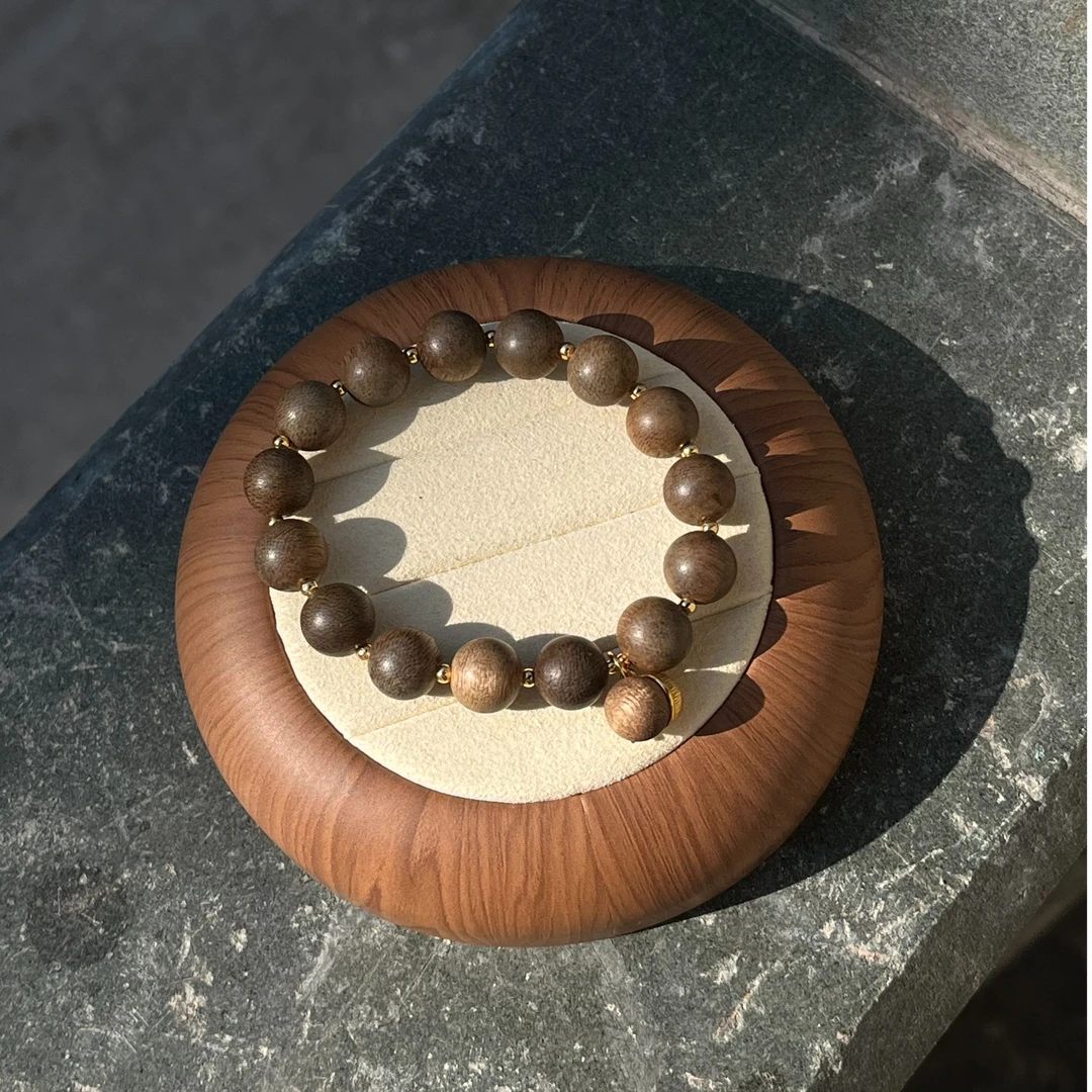 沉香葫芦手串拉丝S925银