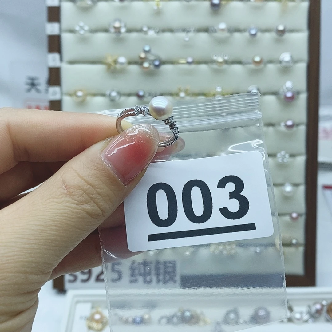 淡水珍珠戒指银S925镶嵌P****N003