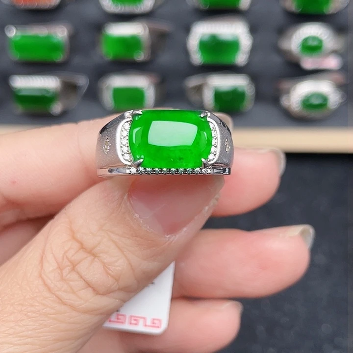 翡翠戒指银S925镶嵌编号2364没有运费险