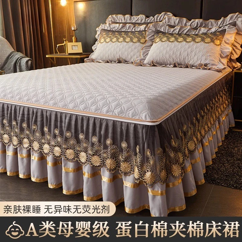 欧式高档床笠床裙二合一床罩款床单单件四季通用床盖床围裙带裙边