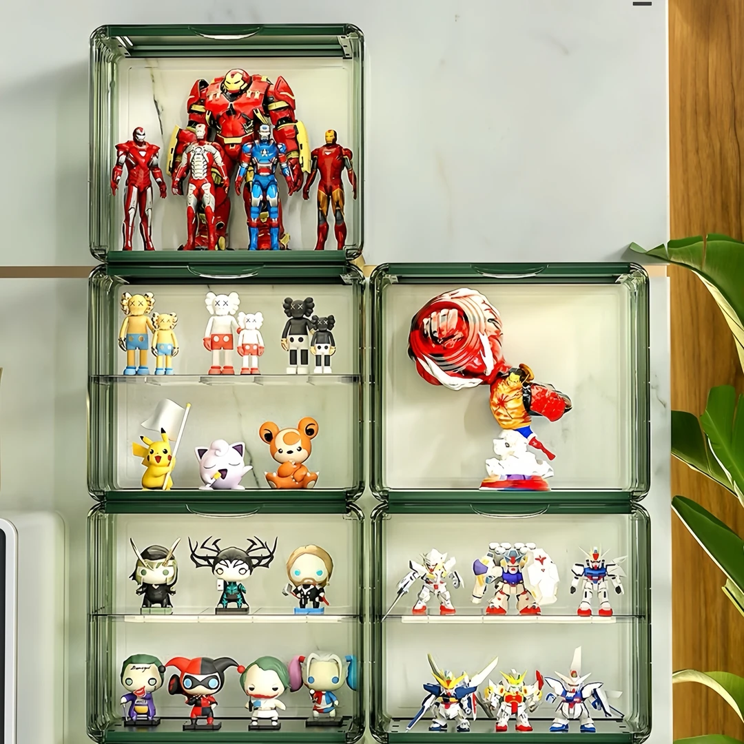 磁吸娃娃展示柜盲盒收纳盒防尘包包亚克力泡泡玛特玩具手办展示架