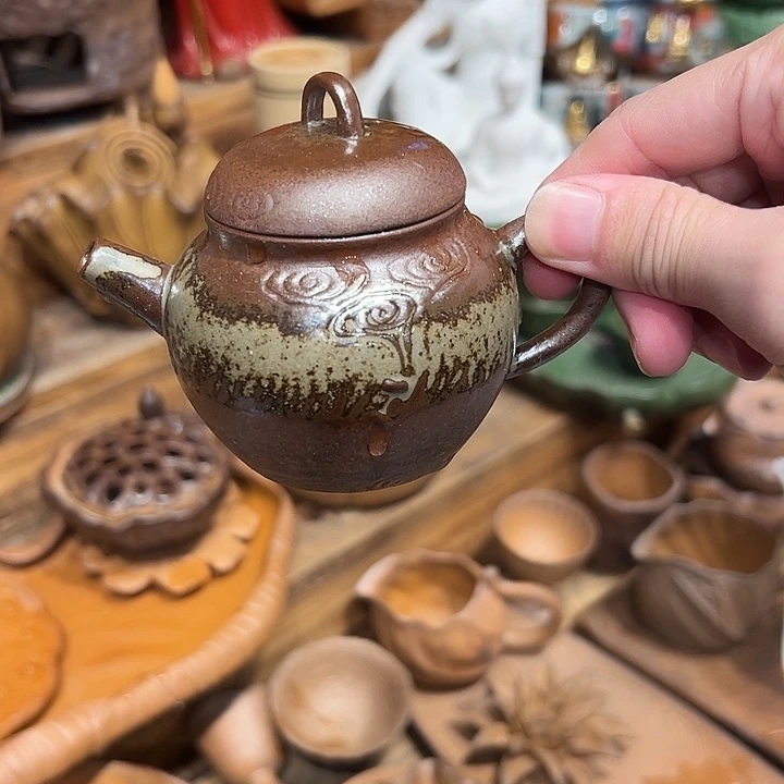 复古风格老陶泥系列茶盘茶具摆件