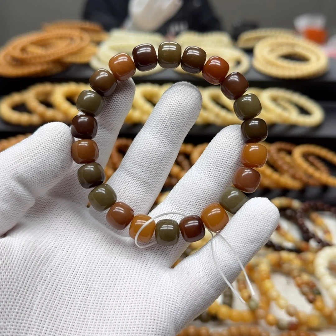 菩提根/象牙果手串10×11 5年 重色多宝 精工