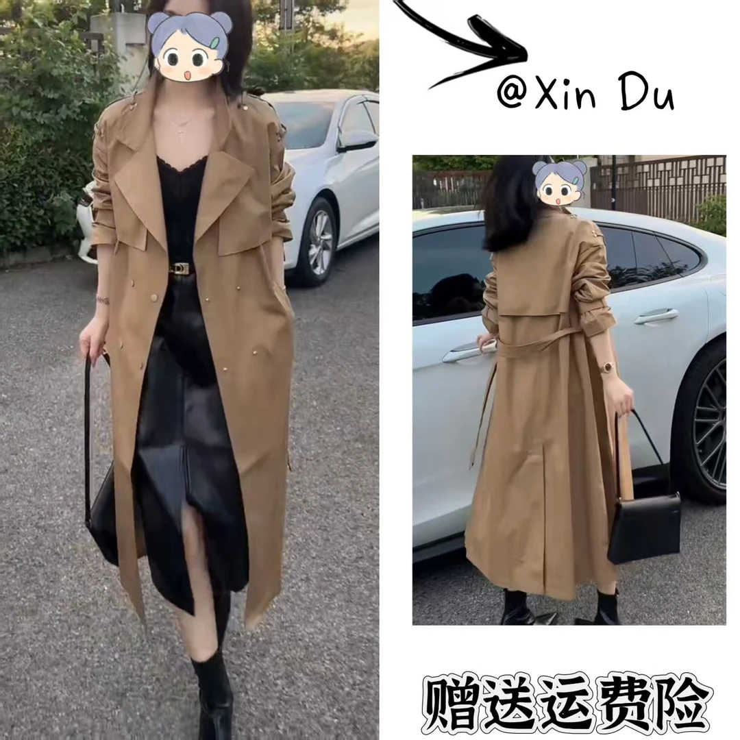 2025秋季新款时尚显瘦气质女士网红洋气风衣百搭款D22567