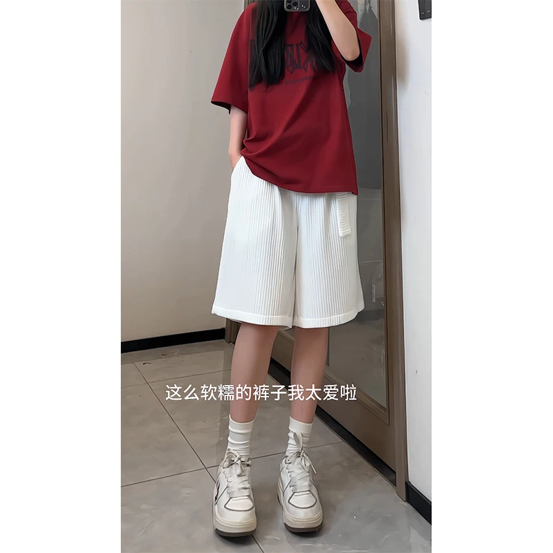 短裤男夏季薄款2025新款冰丝裤直筒五分裤男生休闲夏天中裤子顺滑