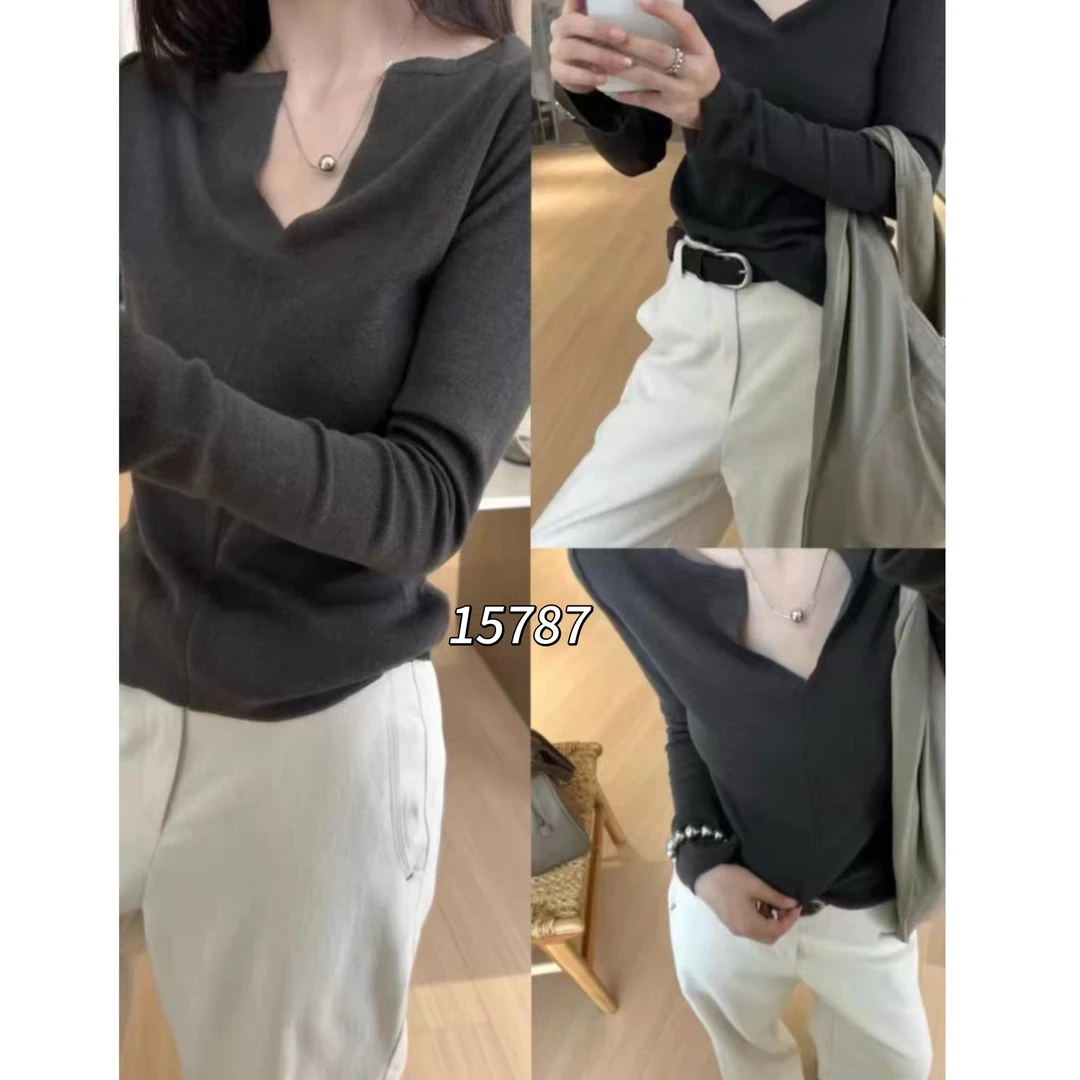 15787（部分无水洗唛，介意慎拍）WANGDAN新款剪刀净版针织长袖