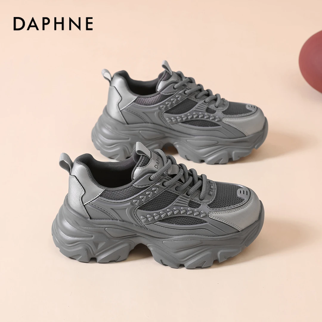 达芙妮老爹鞋女小个子显高2025新款秋季休闲运动鞋百搭厚底不累脚