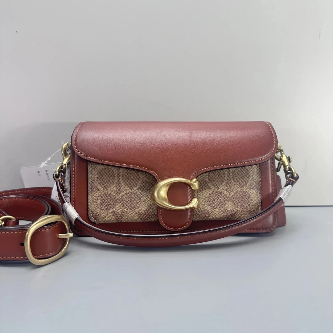 99新 COACH/蔻驰 tabby20新款红棕老花酒神包20*10*7cmEM080805