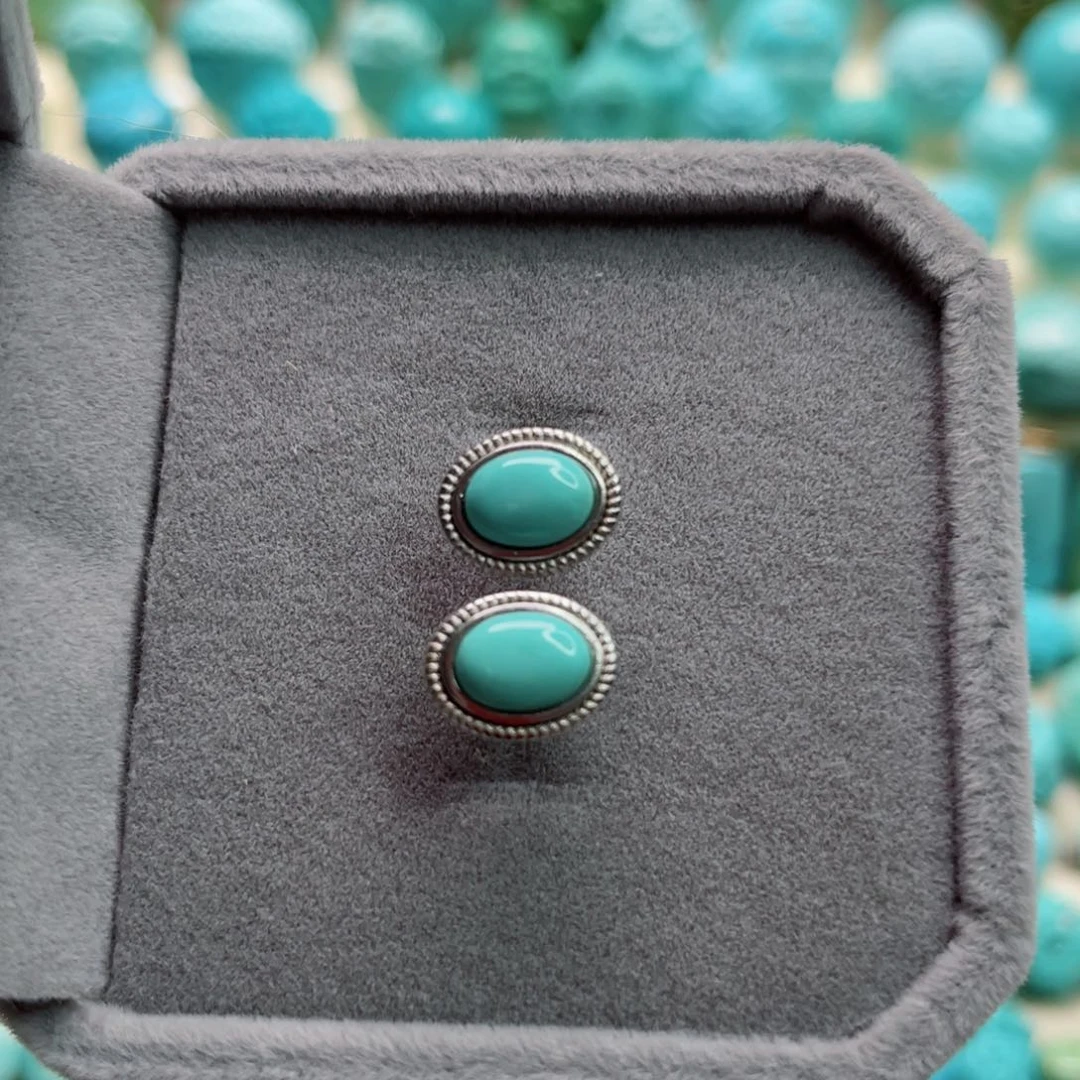 绿松石珠宝奇石银S925镶嵌