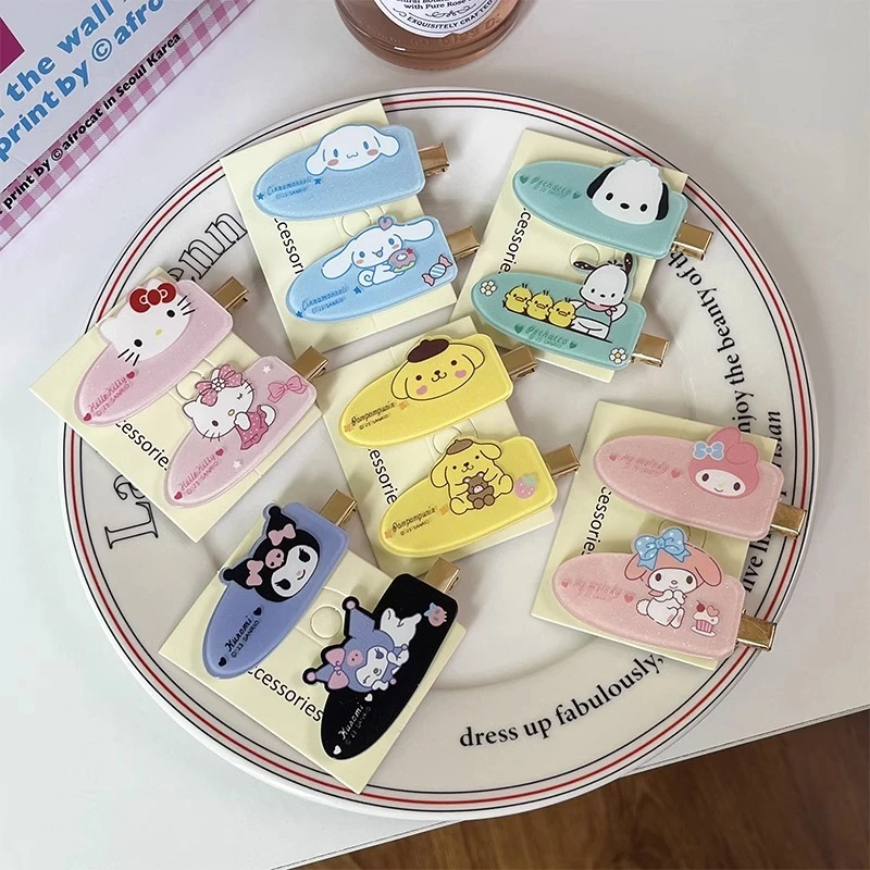 卡通三丽鸥儿童款侧边刘海夹发卡甜美百搭鸭嘴碎发夹头饰无痕bb夹