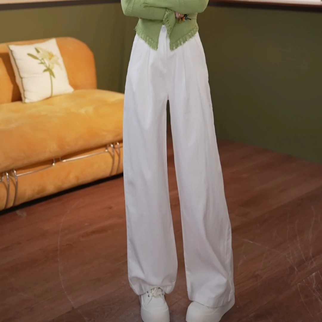 余紫绮【白玉兰山】新款百搭休闲牛仔直筒宽松裤子女Z225054