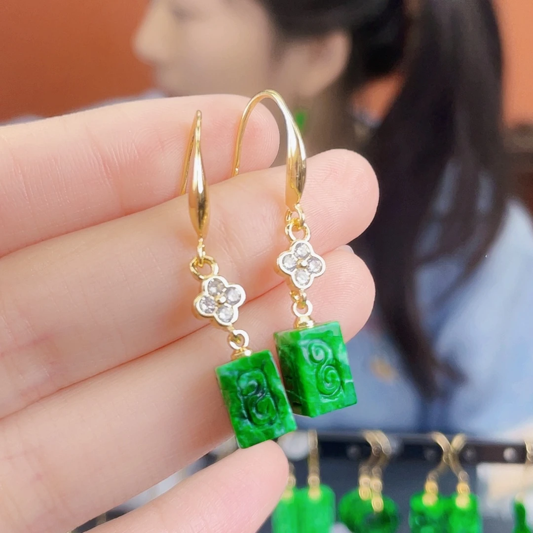 翡翠未镶嵌耳饰饰品