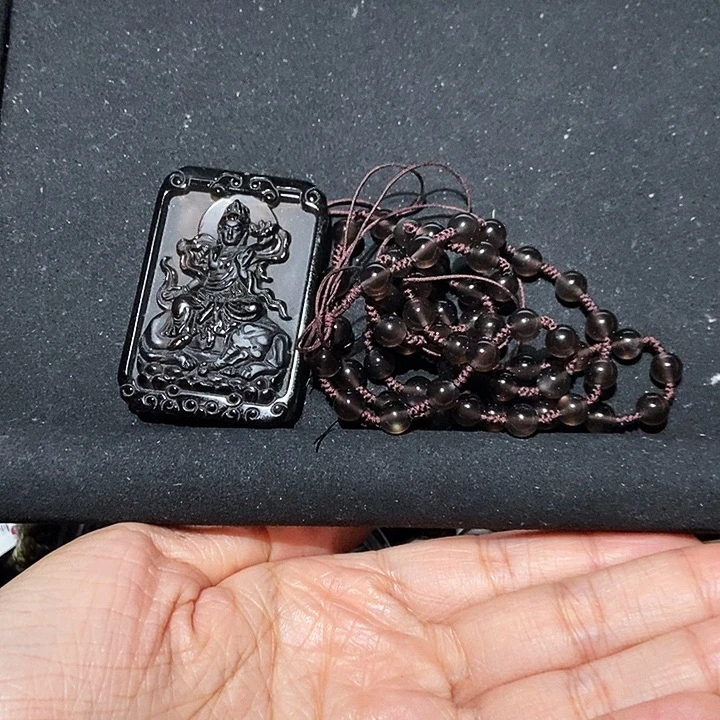 黑曜岩未镶嵌吊坠(不含链)