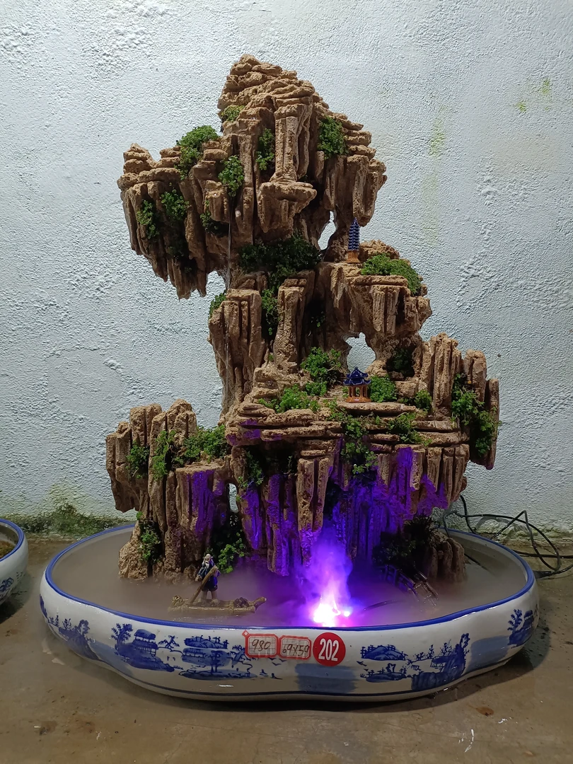 高69盆长59高山流水吸水石绿植盆景