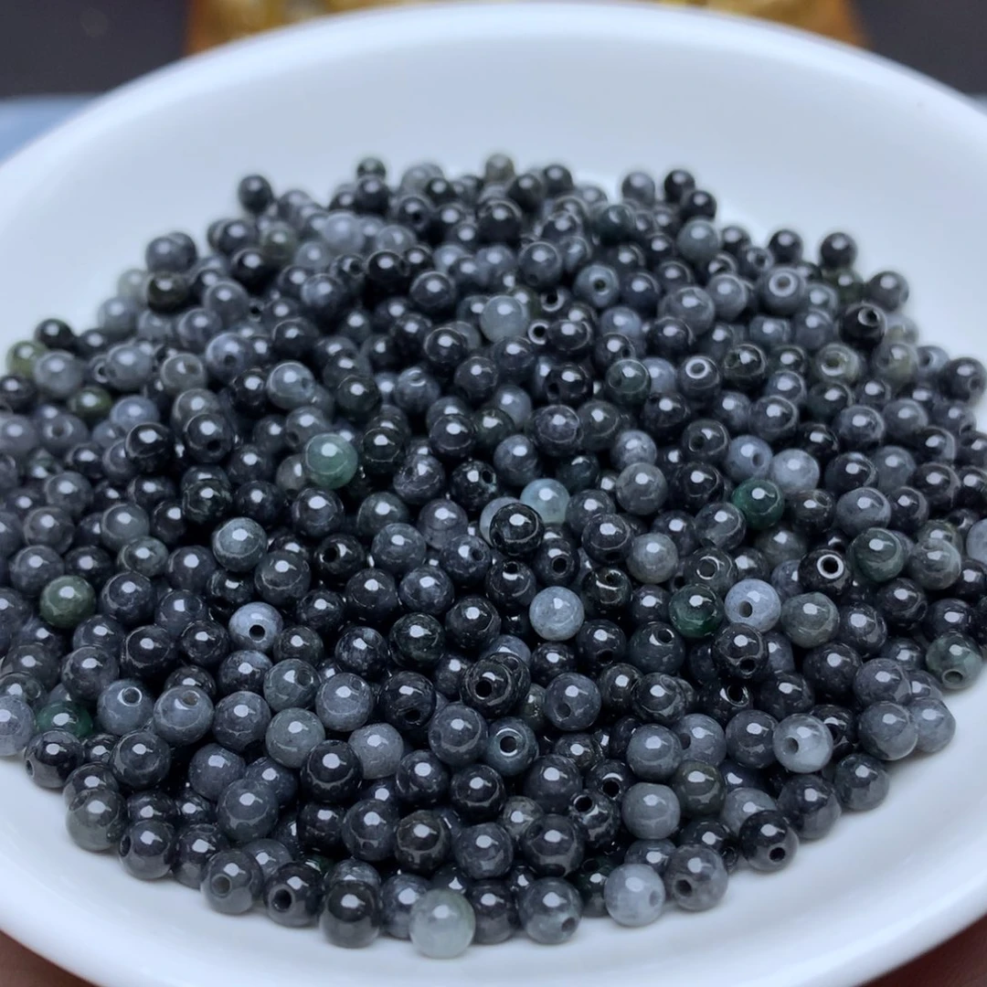 【闪购商品】翡翠手链未镶嵌卡3.8冰黑乌鸡100个