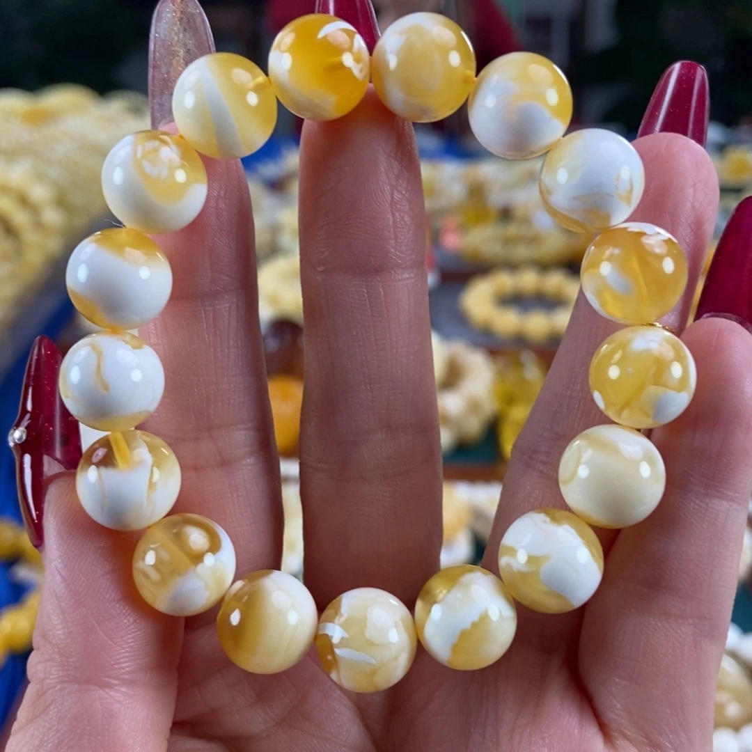 琥珀未镶嵌珠宝奇石11圆珠14.9