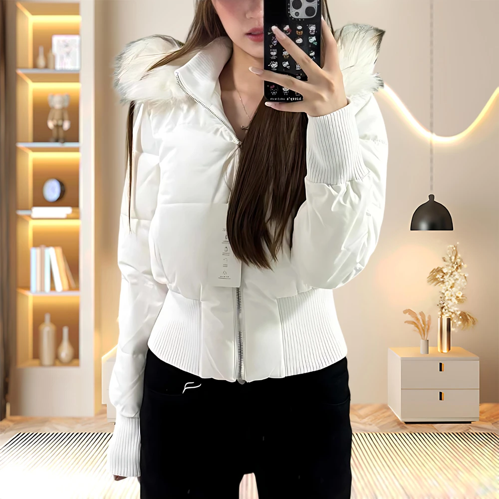 2026冬季新款美式辣妹毛领连帽加厚棉服女甜美韩版收腰短款棉衣潮