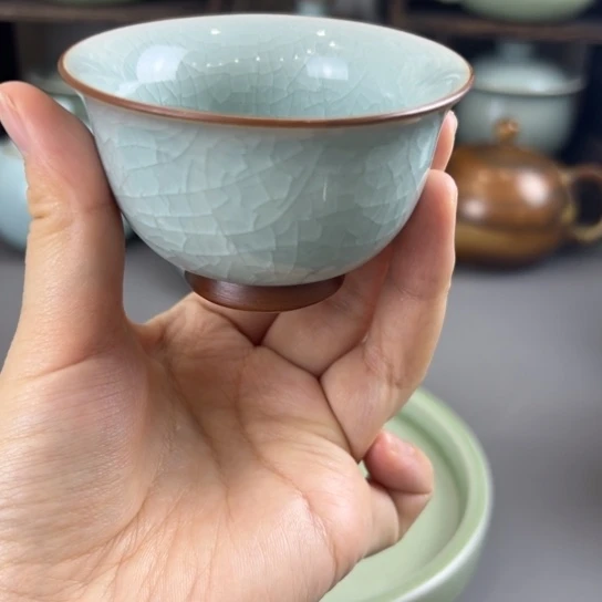 瓷片不带礼盒，冰裂纹，主人杯