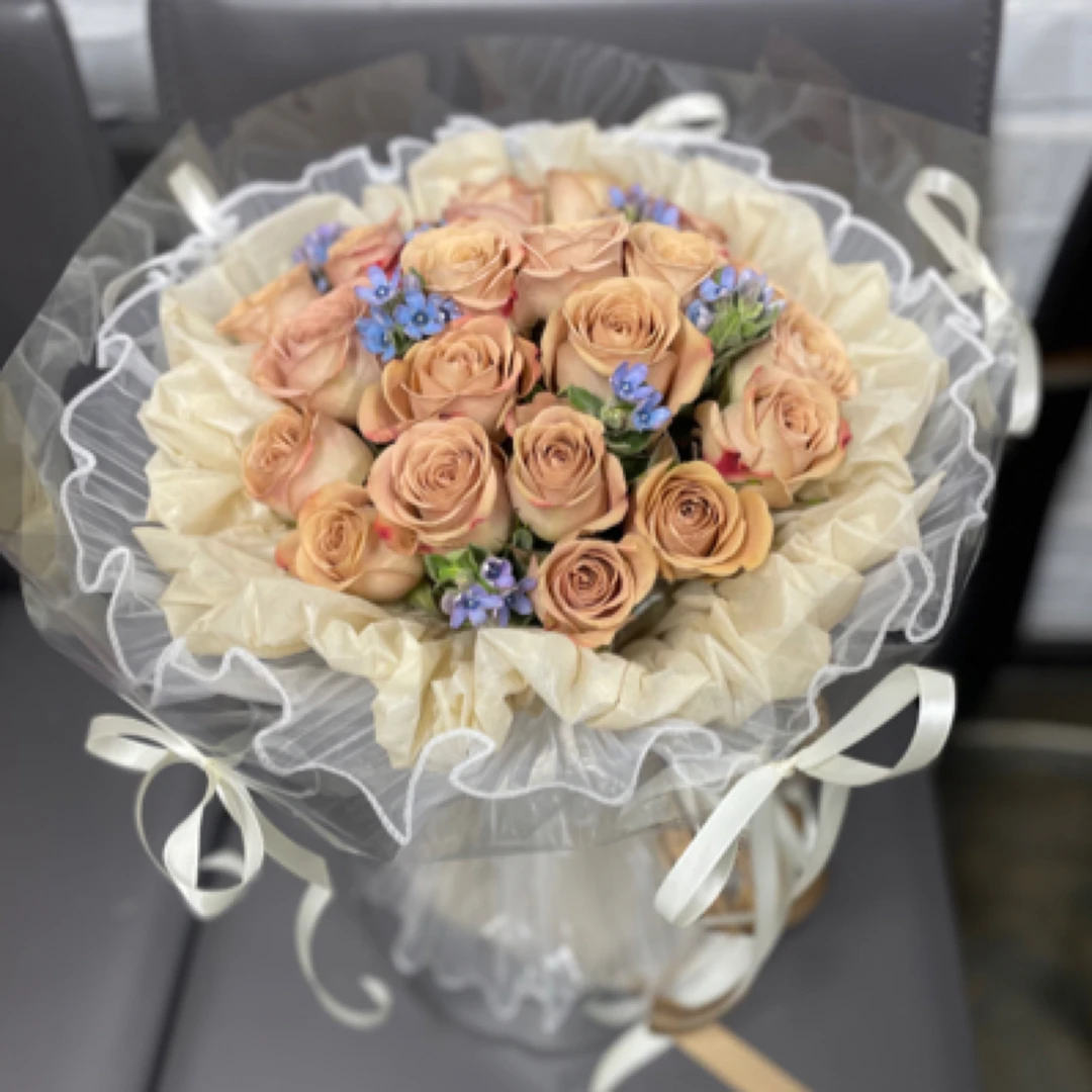 （被爱）芭蕾风卡布奇诺玫瑰花束送女友送闺蜜送长辈，送货上门