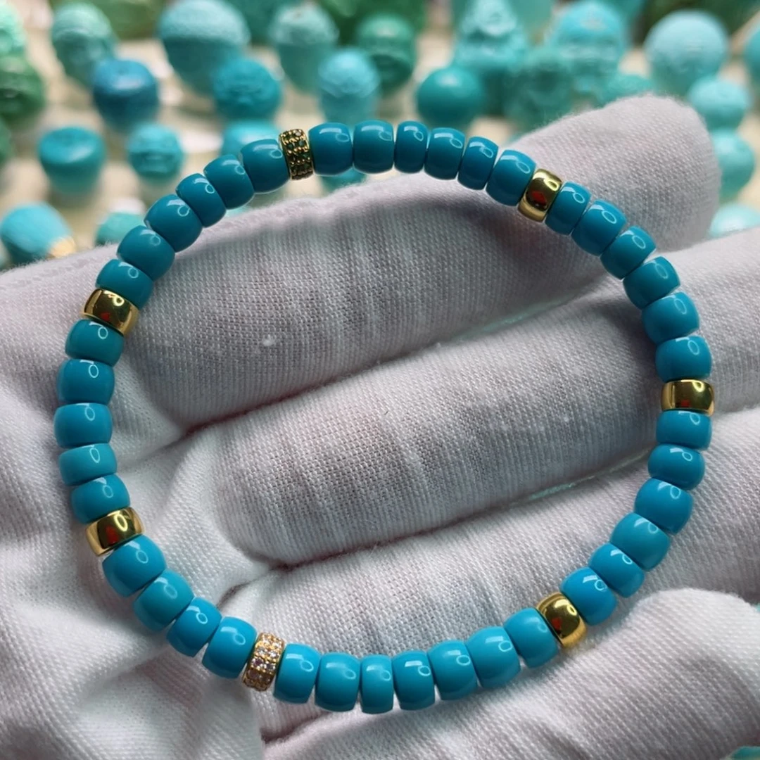 绿松石珠宝奇石18K金镶嵌