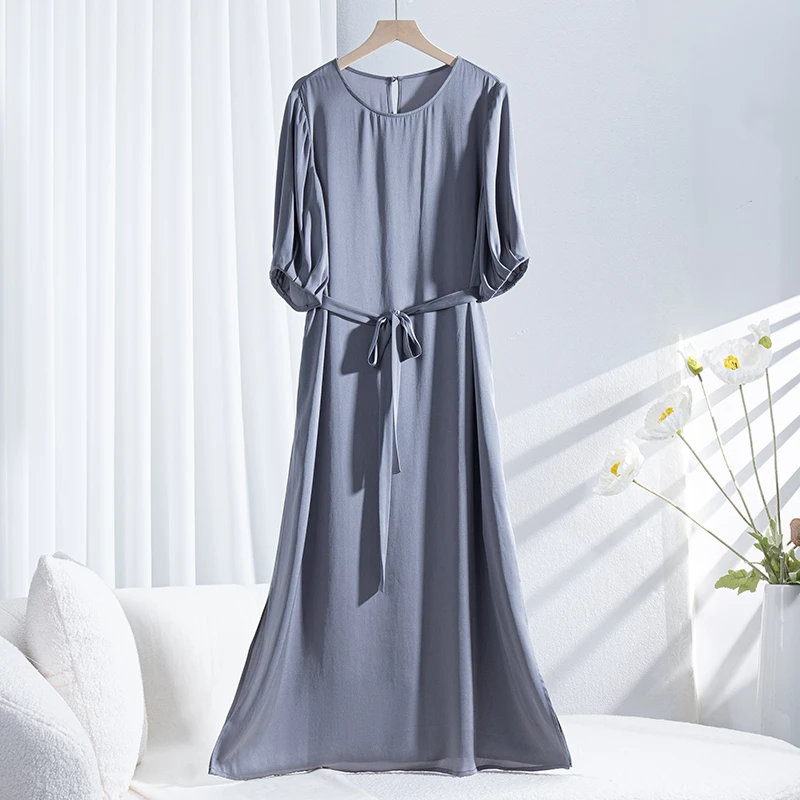 轻奢大气显瘦桑蚕丝连衣裙61612