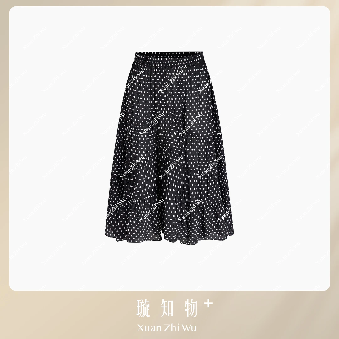 波点飞飞裙 桑蚕丝100%气质时尚休闲王璇原创设计