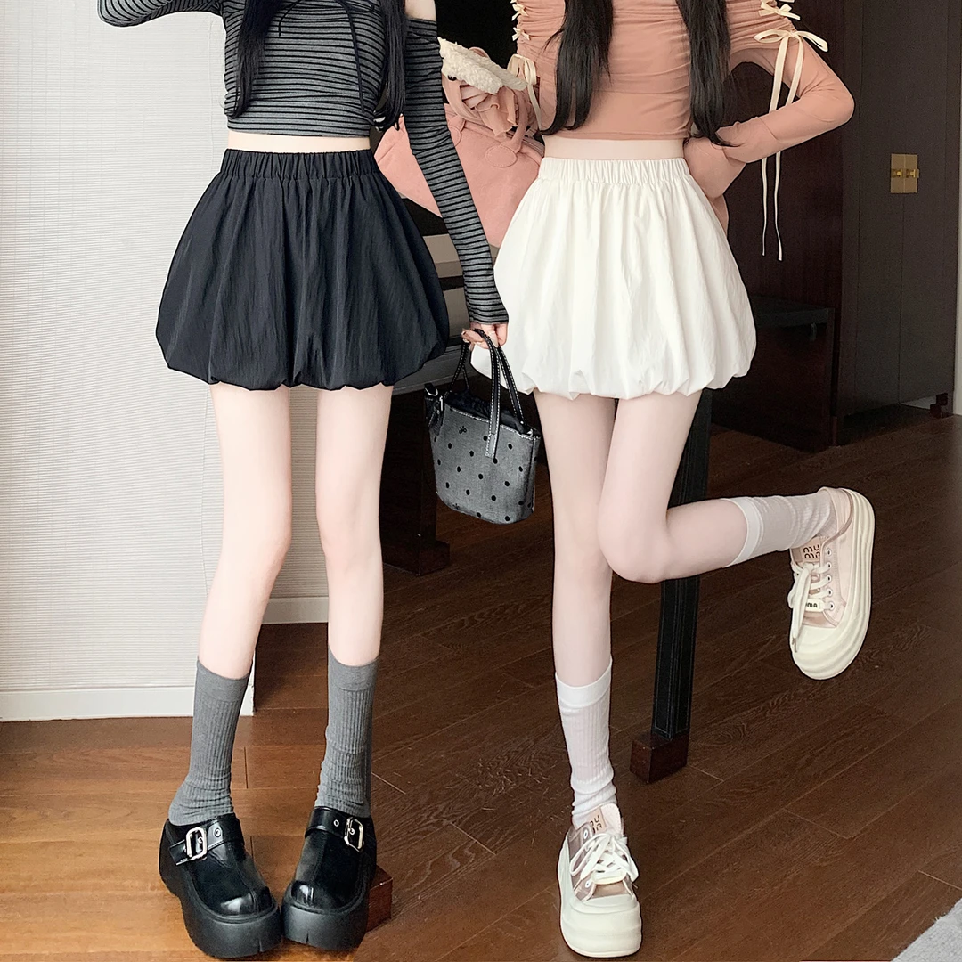 小个子花苞裤裙女春夏高腰显瘦南瓜蓬蓬裤a字休闲泡泡灯笼短裤