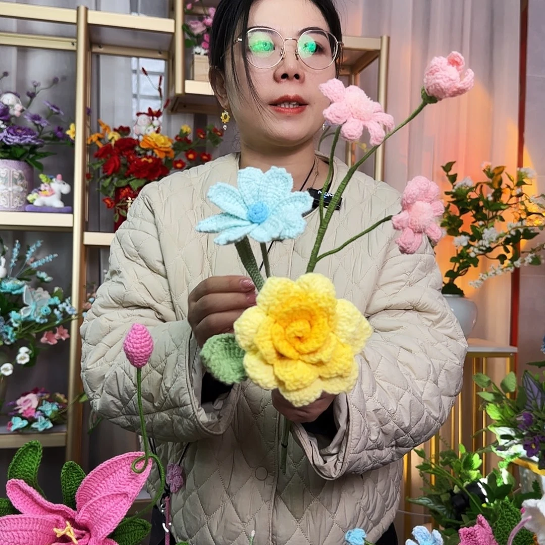 纯手工钩织钩织花束