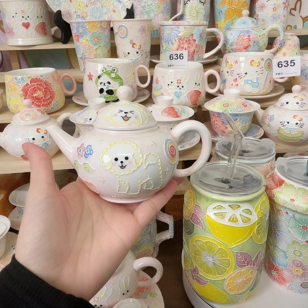 瓷片玉泥茶壶狗狗