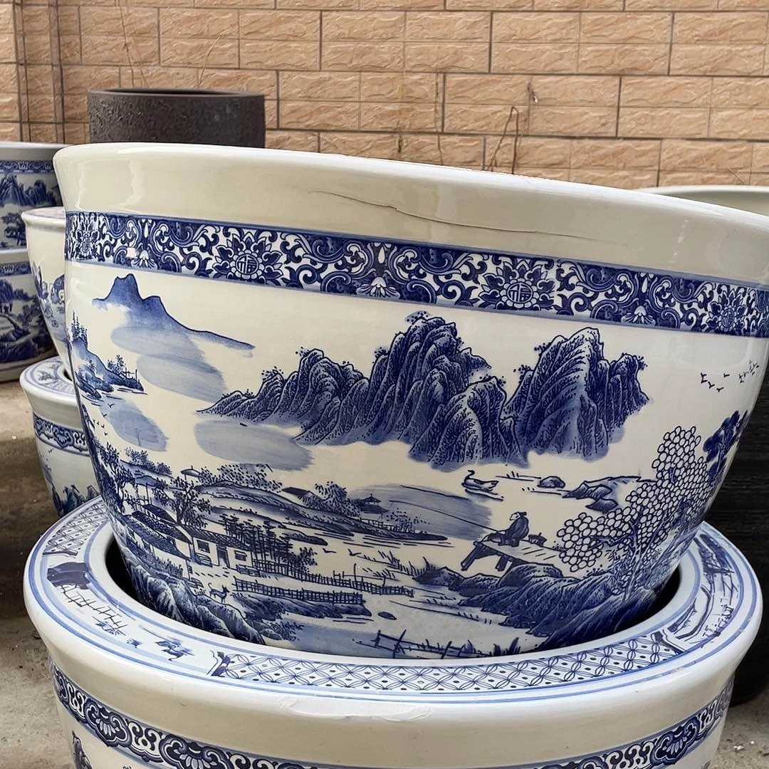 景德镇陶瓷鱼缸景德镇陶瓷鱼骨