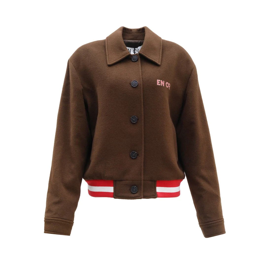 全新未使用  露露羊毛短夹克外套 棕色棕色TP026313