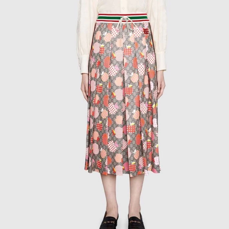 99新 GUCCI/古驰 4562/拼色满印L半身裙/XXS码/全新带吊