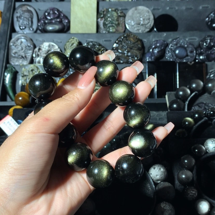 【闪购商品】黑曜岩手链未镶嵌伍**言