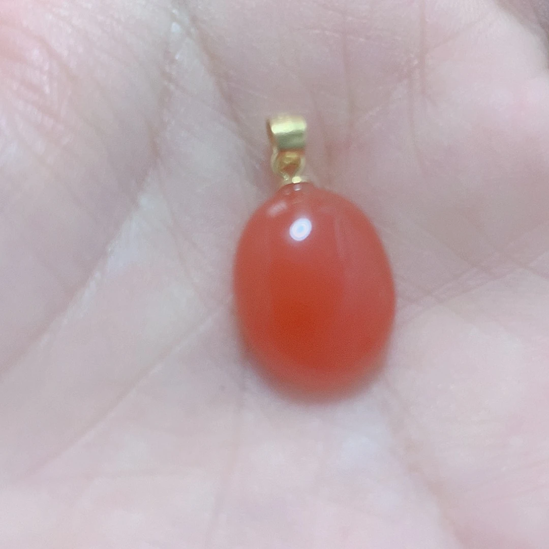 南红玛瑙银S925镶嵌吊坠(不含链)