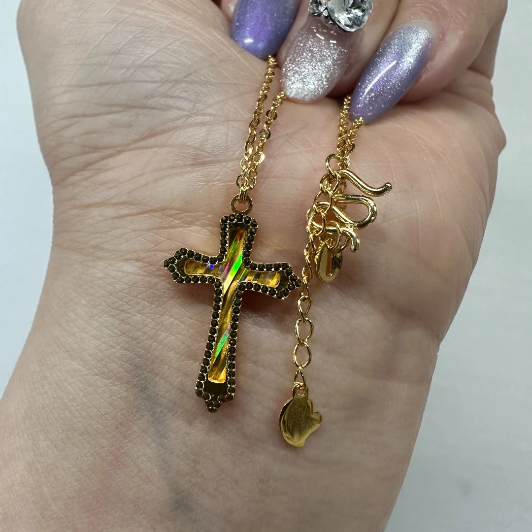 【金套链】炫彩十字架套链5G足金999精致时尚百搭零附加