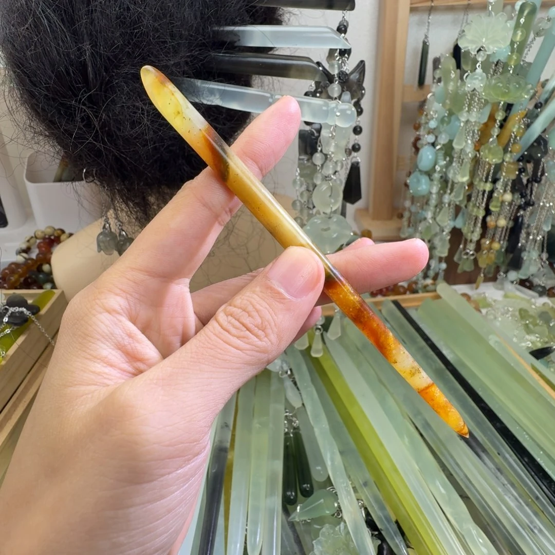 蛇纹石玉合金发饰