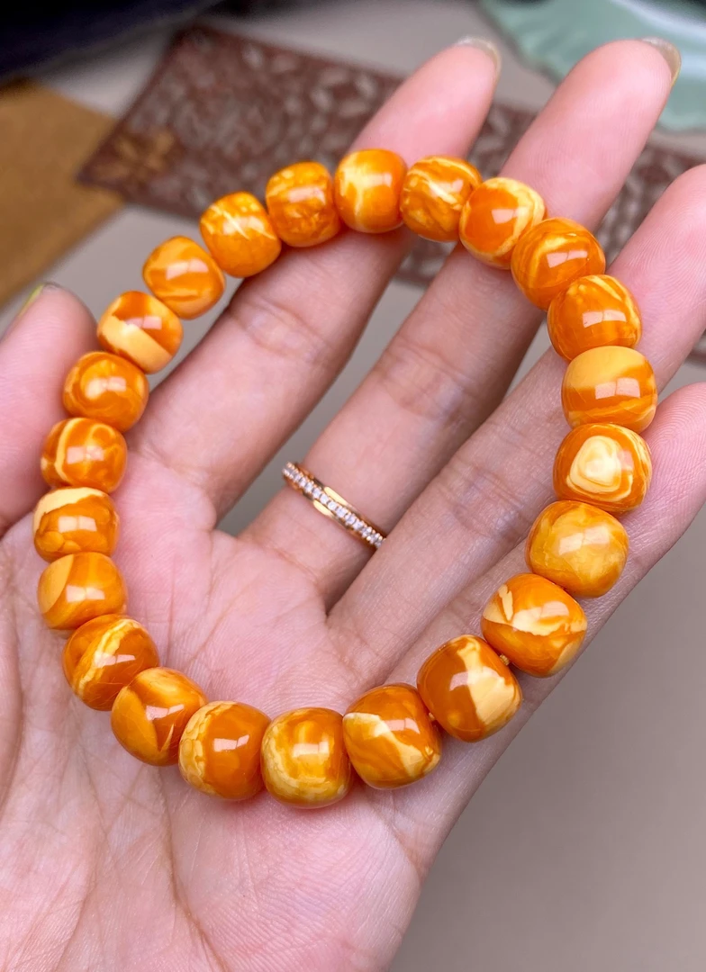 9.6mm老蜡老型手串，要花有花要蜡有蜡，上手腕间芳华，古色古韵12克