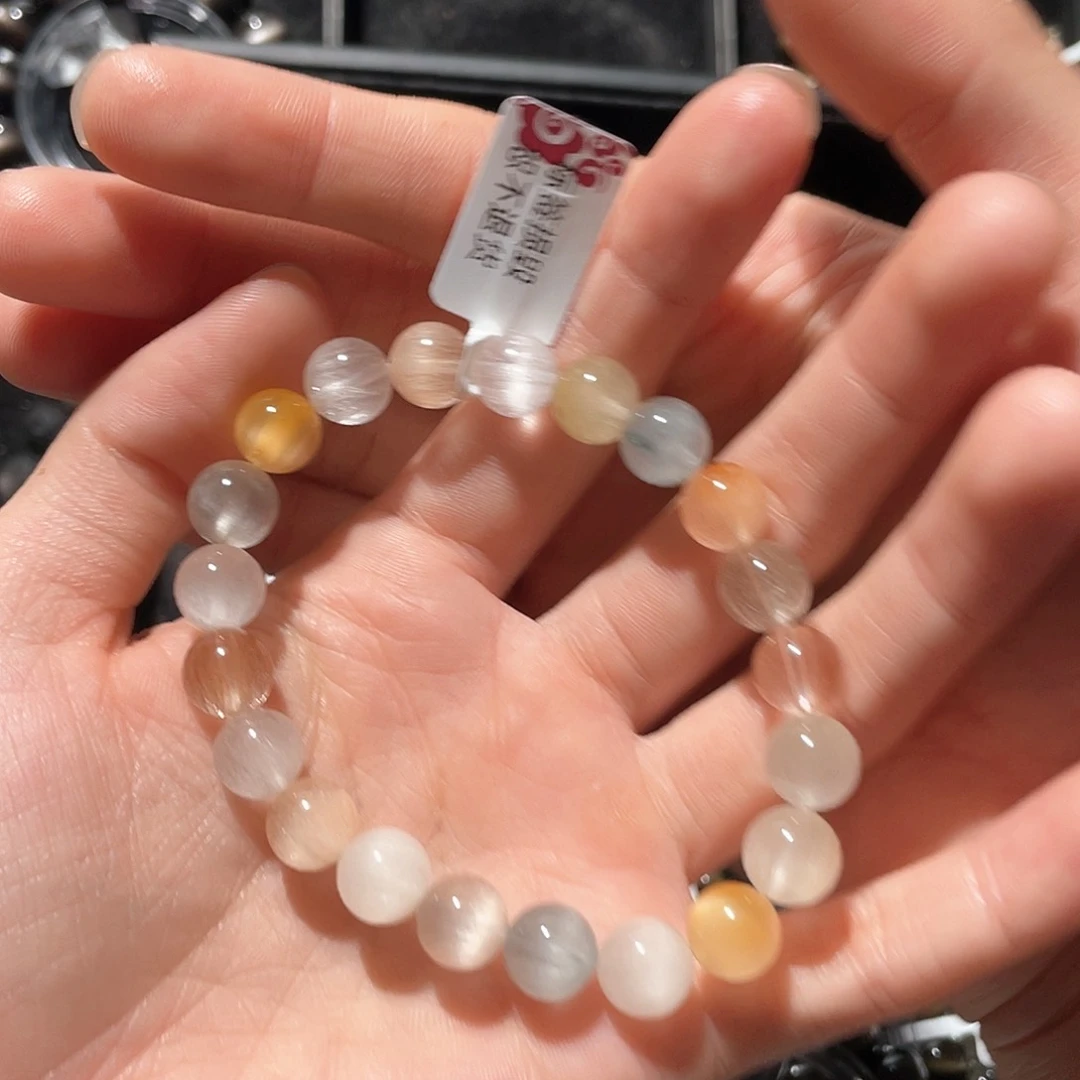 手串未镶嵌水晶P****Y天然彩兔毛手串