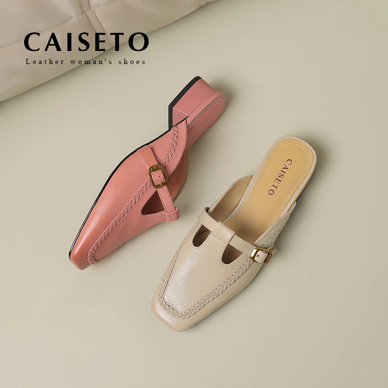 caiseto/3cm/羊皮/简约优雅凉拖夏季百搭休闲-CTS-25XL023