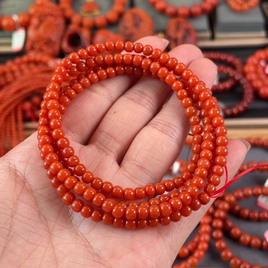 南红玛瑙未镶嵌老型多圈4➕