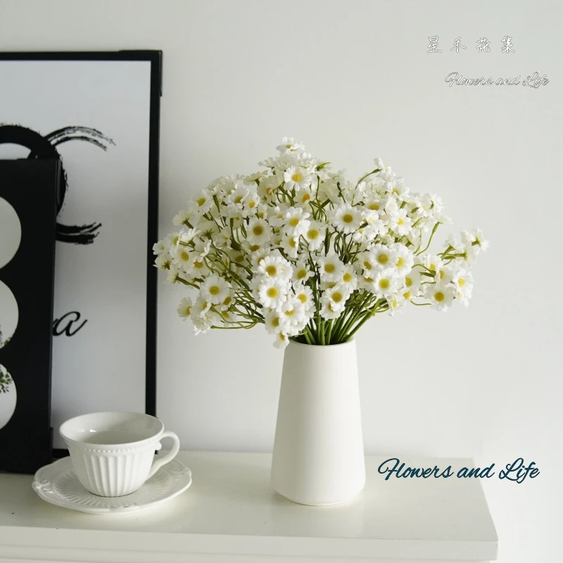 永生花雏菊洋甘菊仿真花束家居装饰客厅摆设清新拍照道具