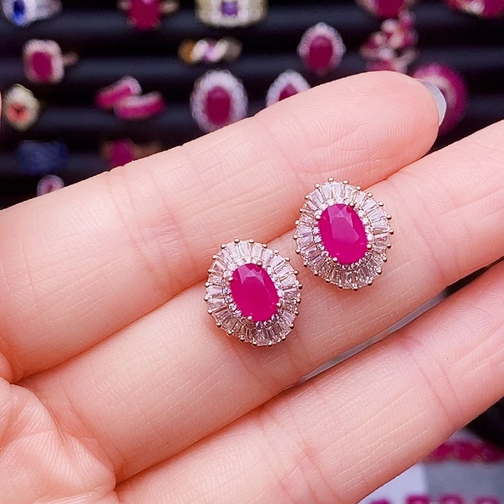 红宝石银S925镶嵌戒指