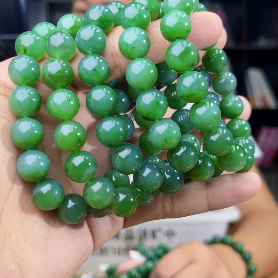 手串未镶嵌和田玉纯天然俄罗斯五号矿碧玉料卡12多样性发其一