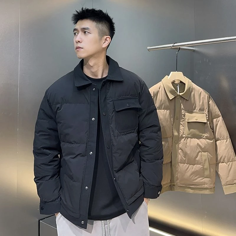 9922冬季新款轻薄防寒服男翻领外套翻盖口袋装饰~实体店同步上新