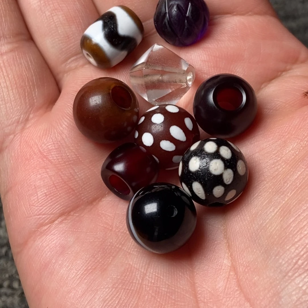 玛瑙/玉髓珠子未镶嵌冰*