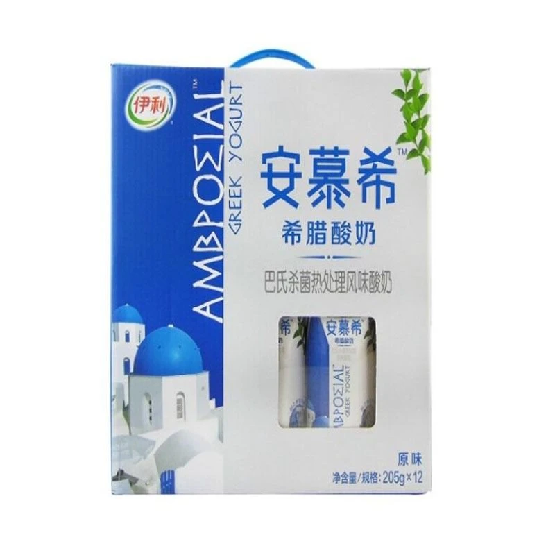 【12月日期】伊利安慕希 原味希腊巴氏杀菌热处理风味酸奶 205g*12瓶/箱