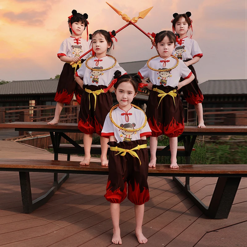 幼儿园六一儿童演出服哪吒之魔童降世cos服装小学生表演服套装夏