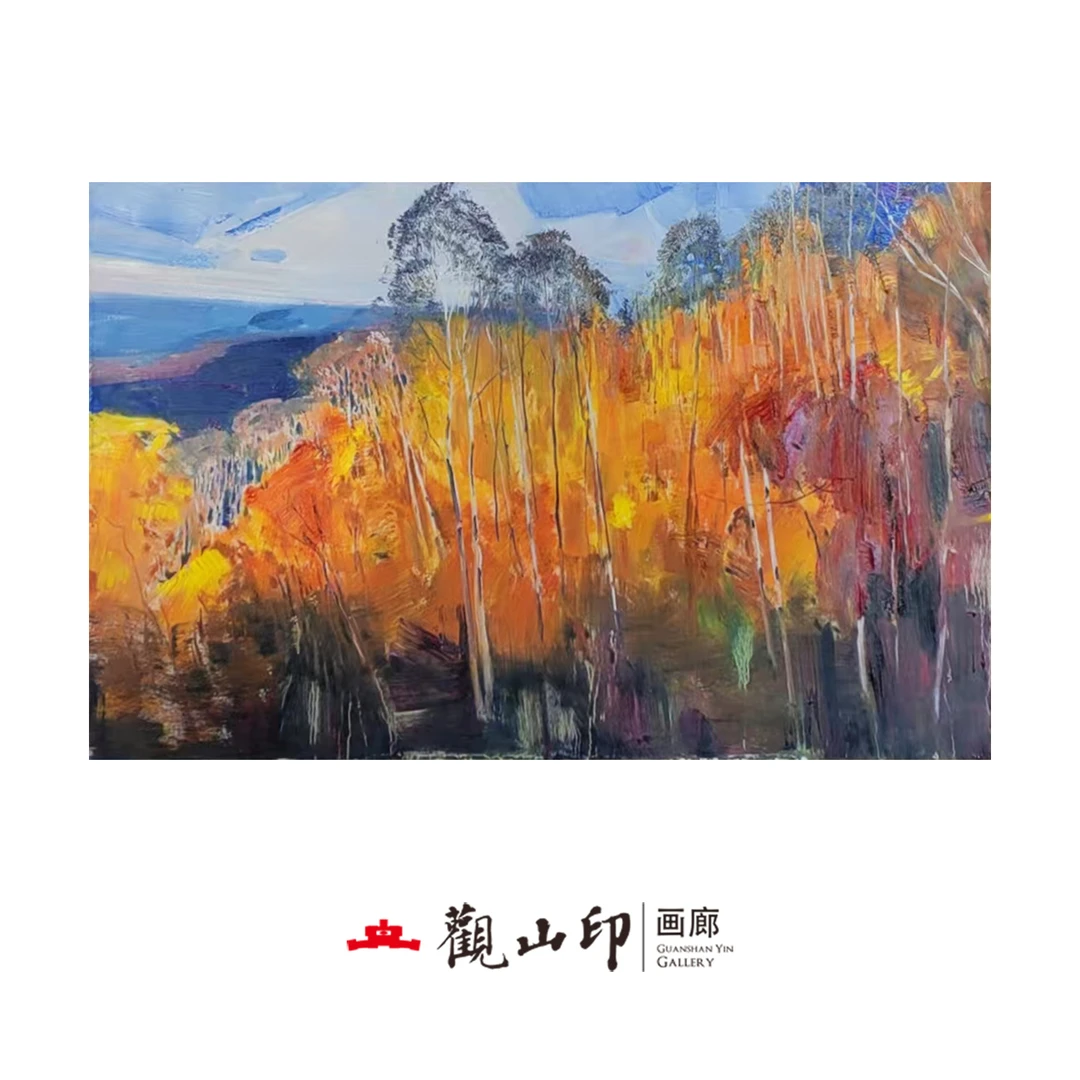 SMK原创手绘风景油画120x80cm美式复古风玄关沙发背景挂画6211
