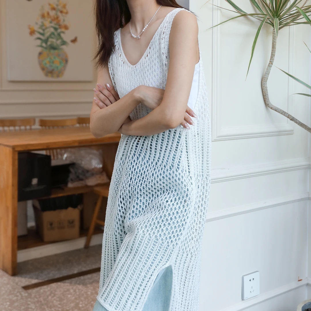 毛儿手作 沐樱V领背心/背心裙材料包 棒针手工编织diy制作 光荫